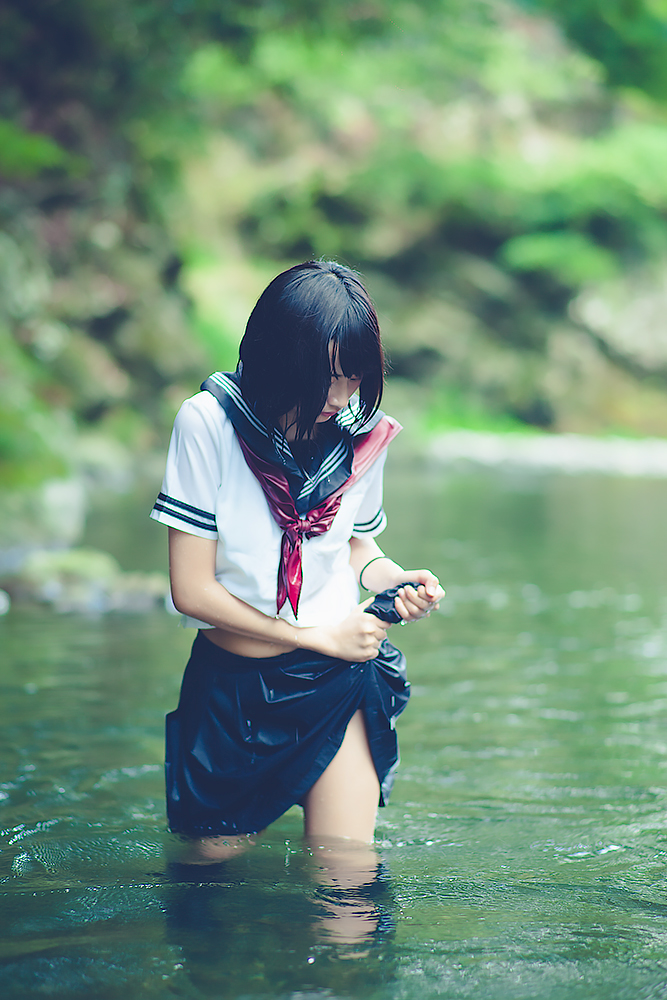 美少女 软妹 JK制服 湿身
