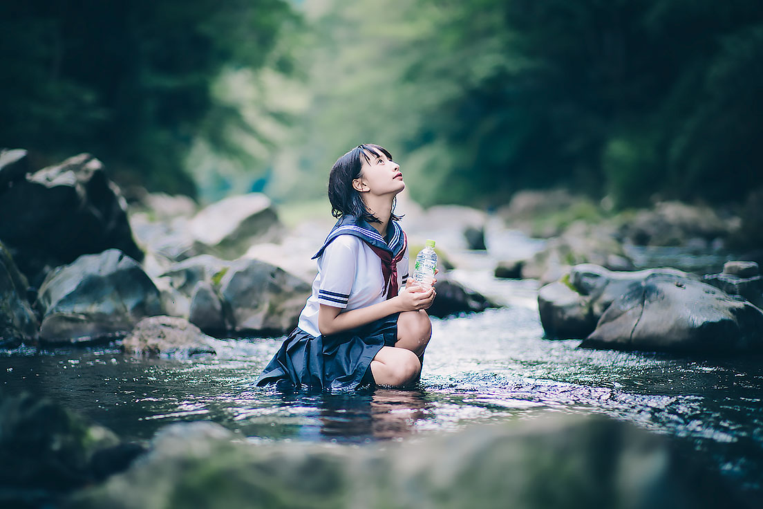 美少女 软妹 JK制服 湿身