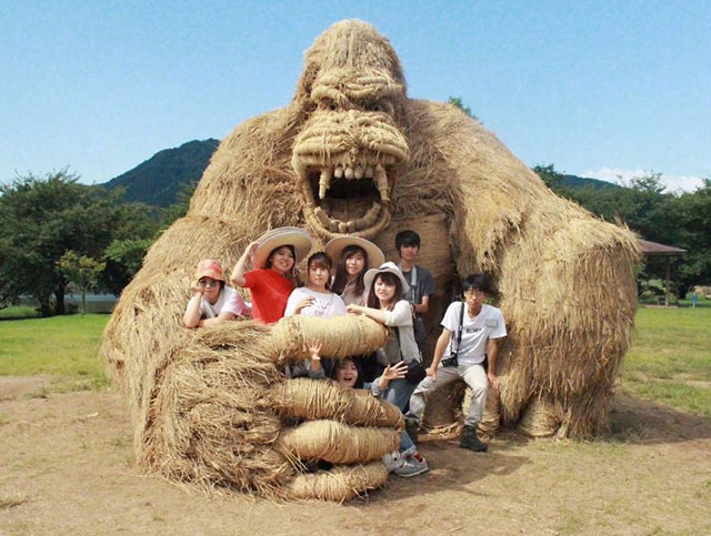 来看今年日本“稻草艺术节”的最佳展品。