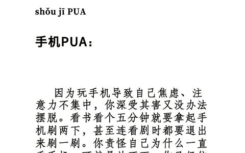 今日词汇 — 手机PUA