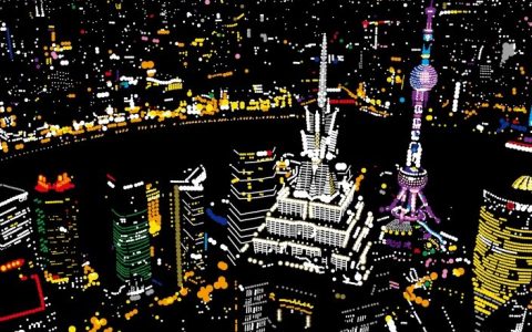 日本艺术家Yukino Ohmura，用文具店里普通的圆点贴纸创造出世界各大城市的夜景