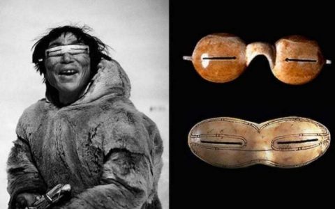 这种被称为“Iggaak”的雪镜被北极原住民用来防止雪盲。