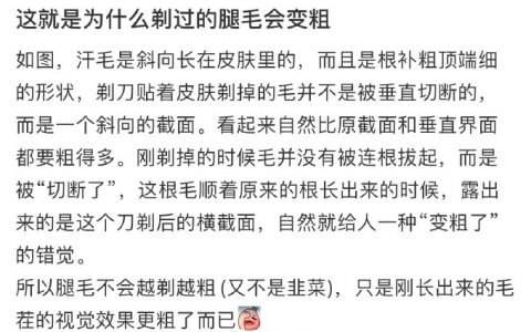 为什么剃过的腿毛会变粗
