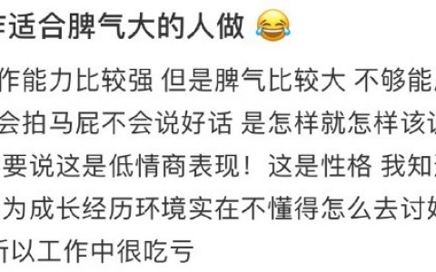 脾气大的人适合什么工作