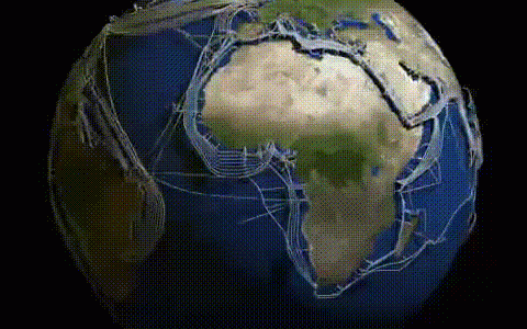全球海底光缆分布图，原来这么多，这么复杂，我以为就几条主干网…