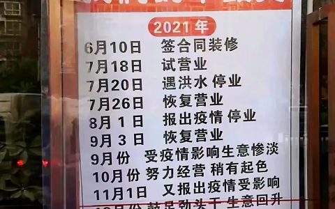 郑州一家饭店停业公告看哭了无数网友