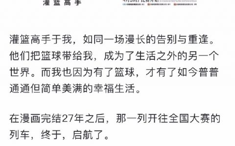 我与灌篮高手的半生回忆录