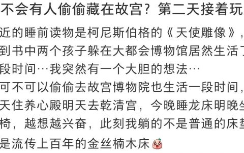 会不会有人藏在故宫里然后到第二天接着玩 ​​​