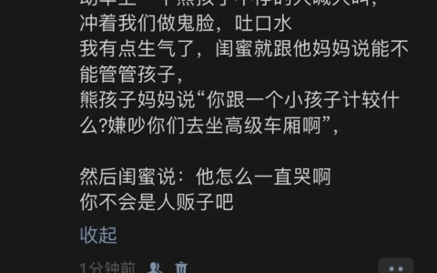 你也知道高级车厢的小孩子不像你家孩子一样吵呀