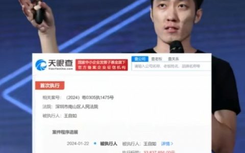 王自如被强制执行3383万，这下工资条不看不行了吧