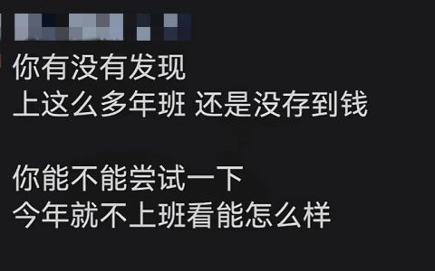 尝试一年不上班看能怎么样： ​​​