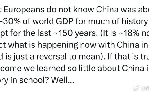 在历史长河中，大部分的时光中国的gdp在全球占比都是20—30%