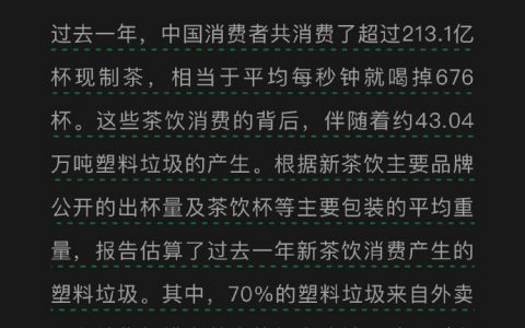 中国人平均每秒喝掉676杯奶茶