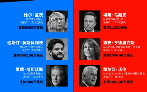 美国大选亿万富豪都支持谁？ ​​​