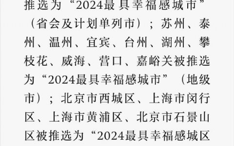 最具幸福感城市