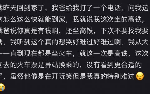 坐高铁回家被爸爸骂了