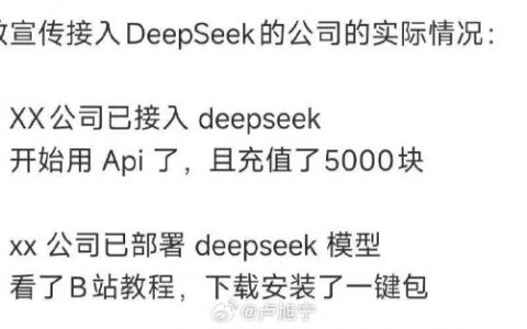 大多数宣传接入DeepSeek的公司的实际情况