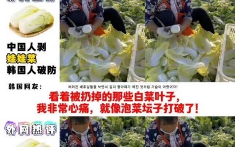 中国人剥白菜，韩国人破防了