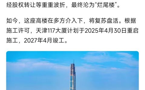 你敢信，北方第一高楼复工了