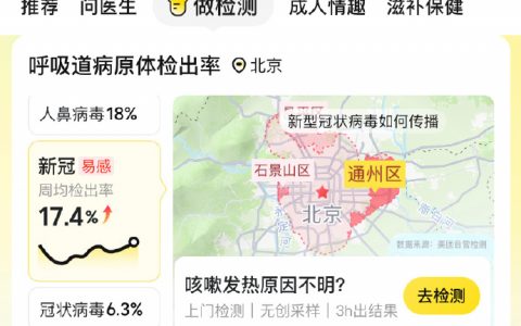 美团买药上能看各大城市的新冠阳性检测率了