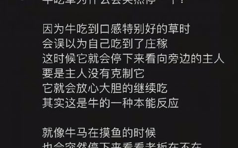 牛吃草为什么会突然停一下？ ​​​